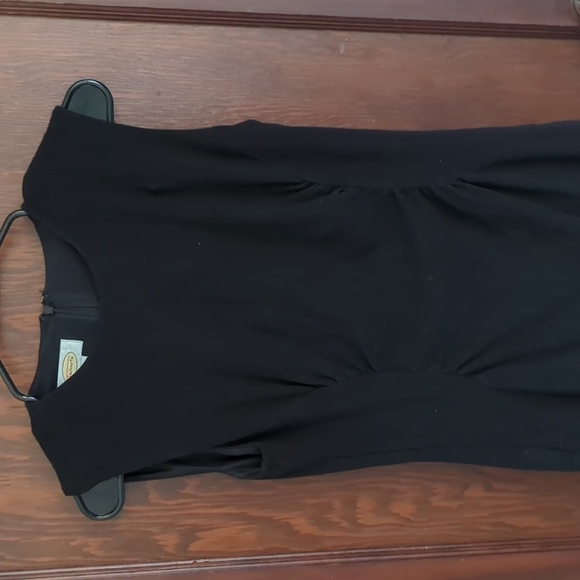 Talbots Classic Black Stretchy Flattering Sheath Dress LBD Size 8 - Picture 2 of 6